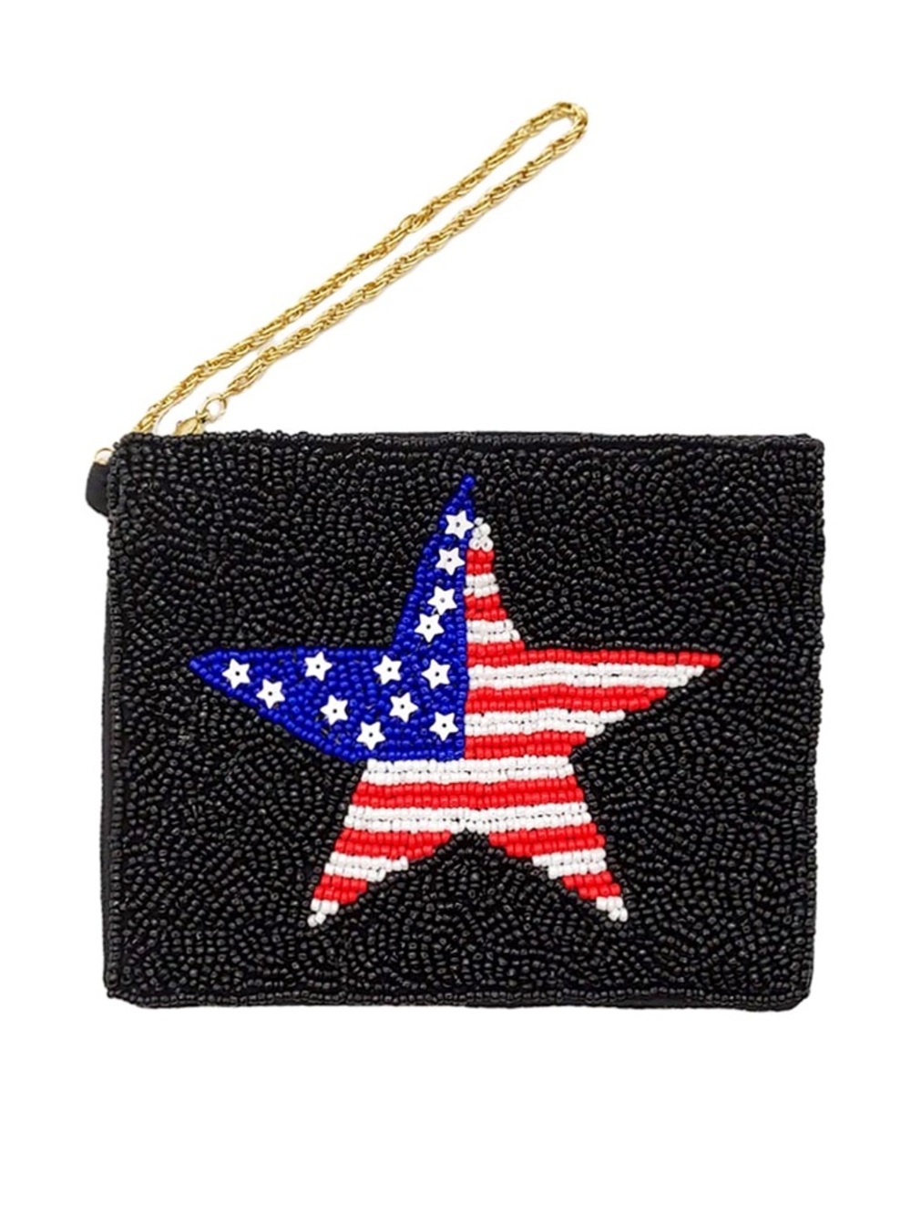 American Flag Star Beaded Red, White & Blue